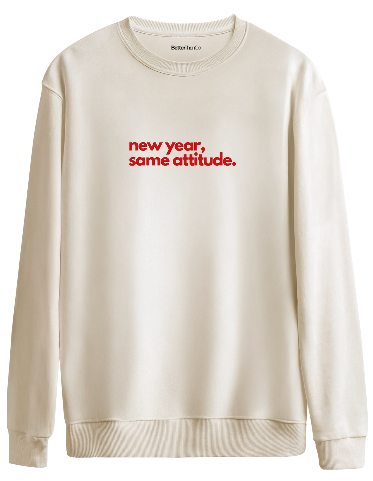 Happy New Year Baskılı Bisiklet Yaka Oversize Sweatshirt