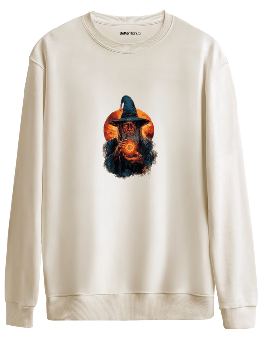 The Power Of The Ring Baskılı Bisiklet Yaka Oversize Sweatshirt