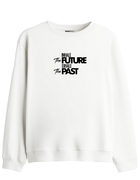 Inhale Exhale Baskılı Bisiklet Yaka Sweatshirt