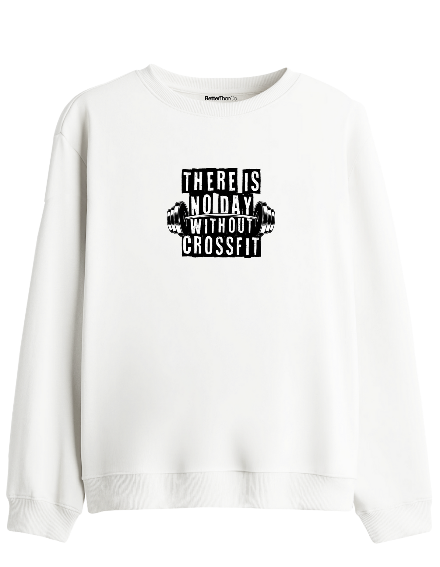 Crossfit Baskılı Bisiklet Yaka Sweatshirt