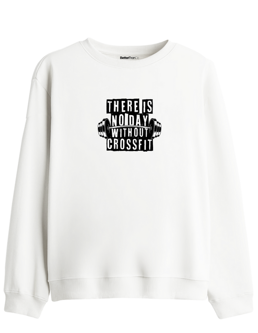 Crossfit Baskılı Bisiklet Yaka Sweatshirt