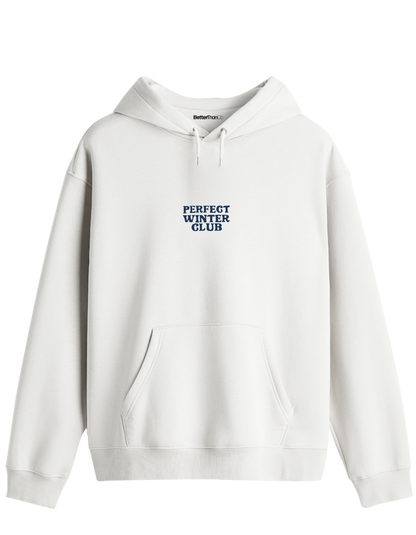 Winter Club Baskılı Unisex Kapüşonlu Yaka Hoodie