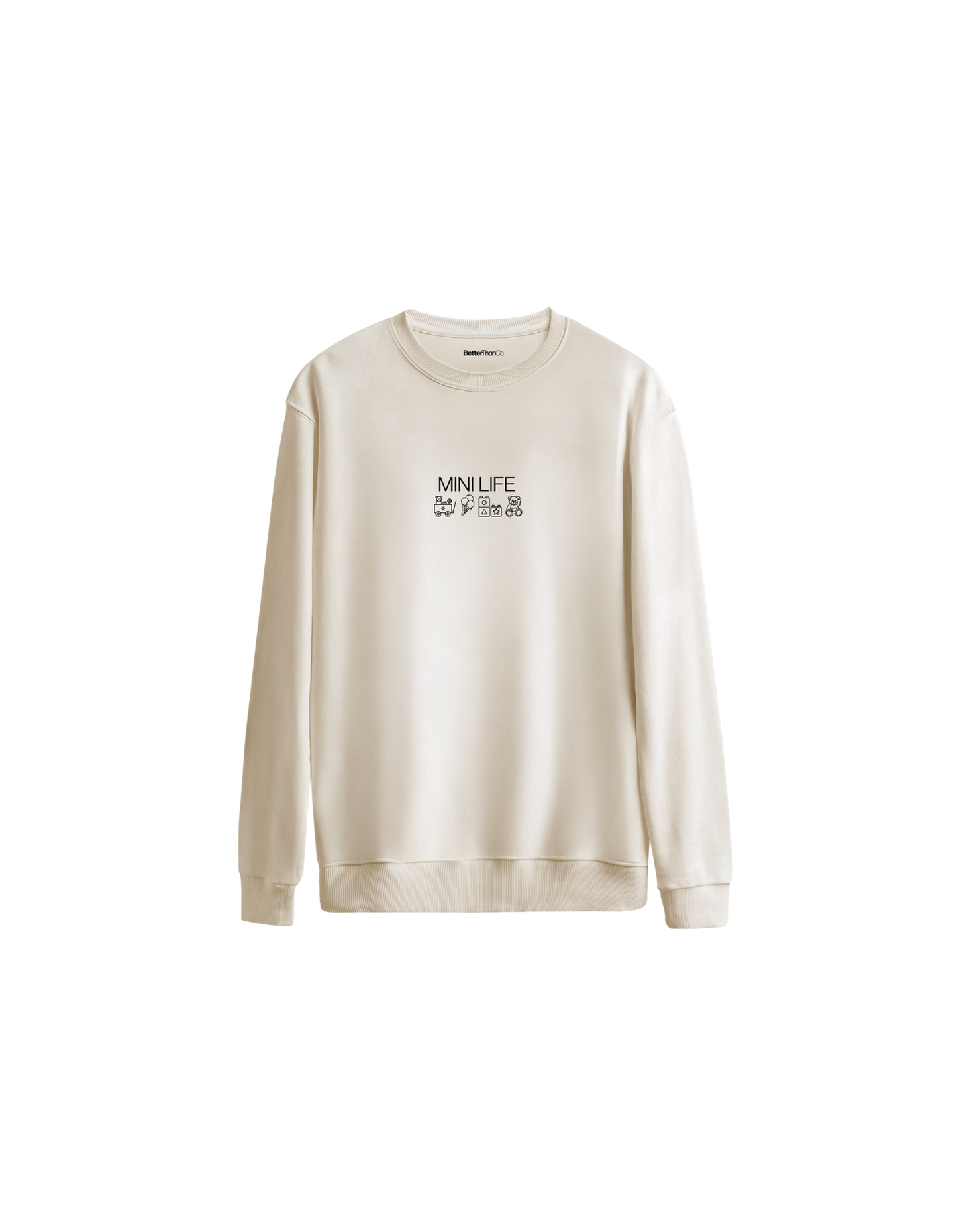 Mini Life Baskılı Oversize Bisiklet Yaka Çocuk Sweatshirt