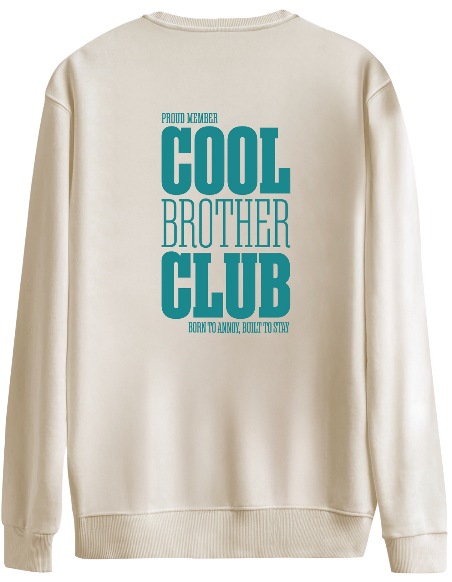 Cool Brother Club Baskılı Bisiklet Yaka Oversize Sweatshirt