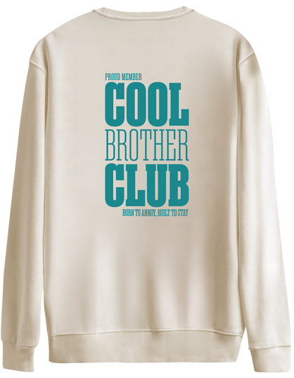 Cool Brother Club Baskılı Bisiklet Yaka Oversize Sweatshirt