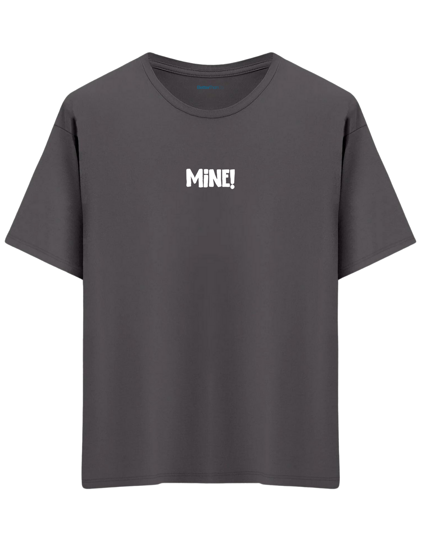 Mine! Baskılı Bisiklet Yaka Oversize T-shirt