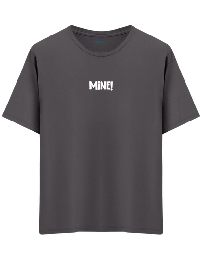 Mine! Baskılı Bisiklet Yaka Oversize T-shirt