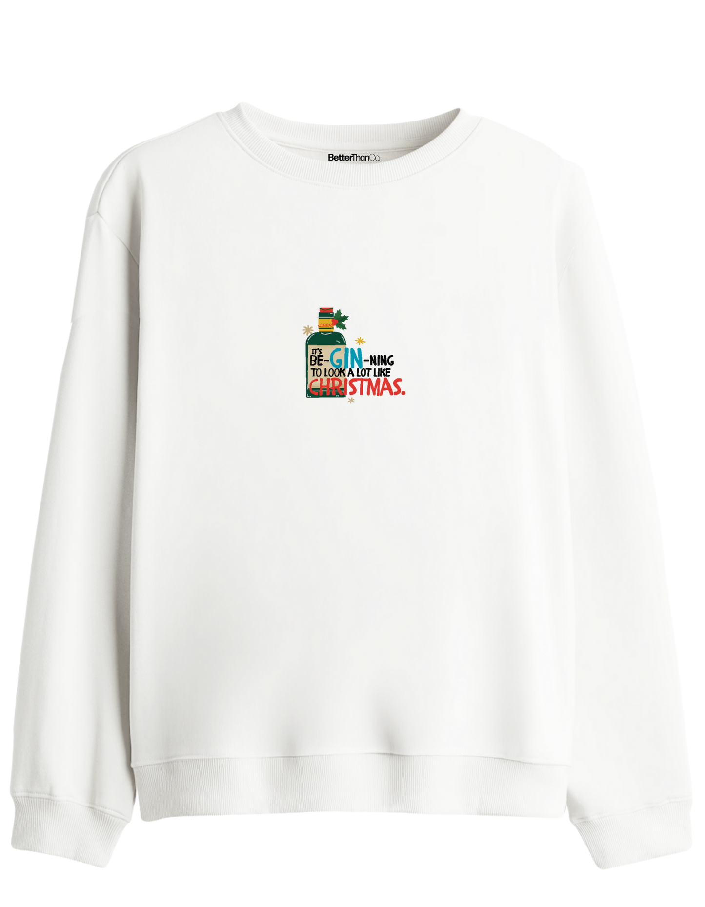 GIN-NING Baskılı Bisiklet Yaka Sweatshirt