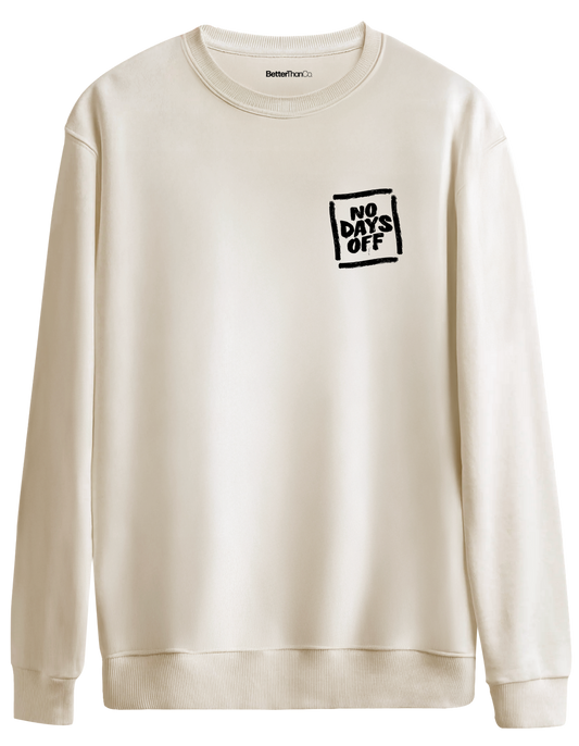 Day Off Baskılı Bisiklet Yaka Oversize Sweatshirt