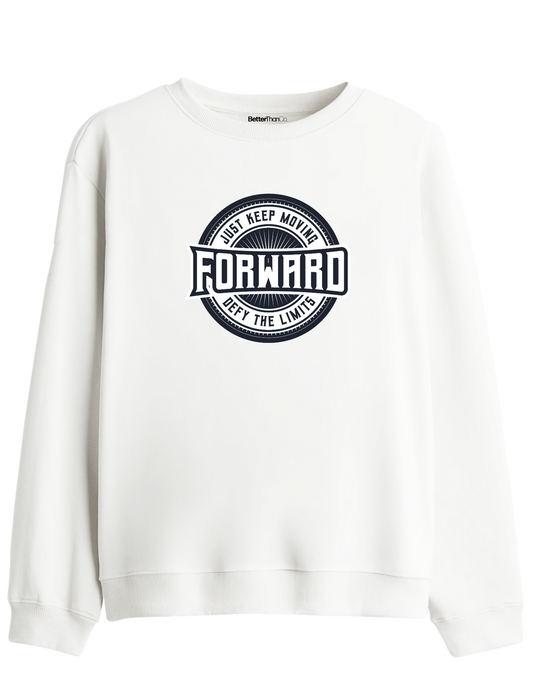 Forward Baskılı Bisiklet Yaka Sweatshirt