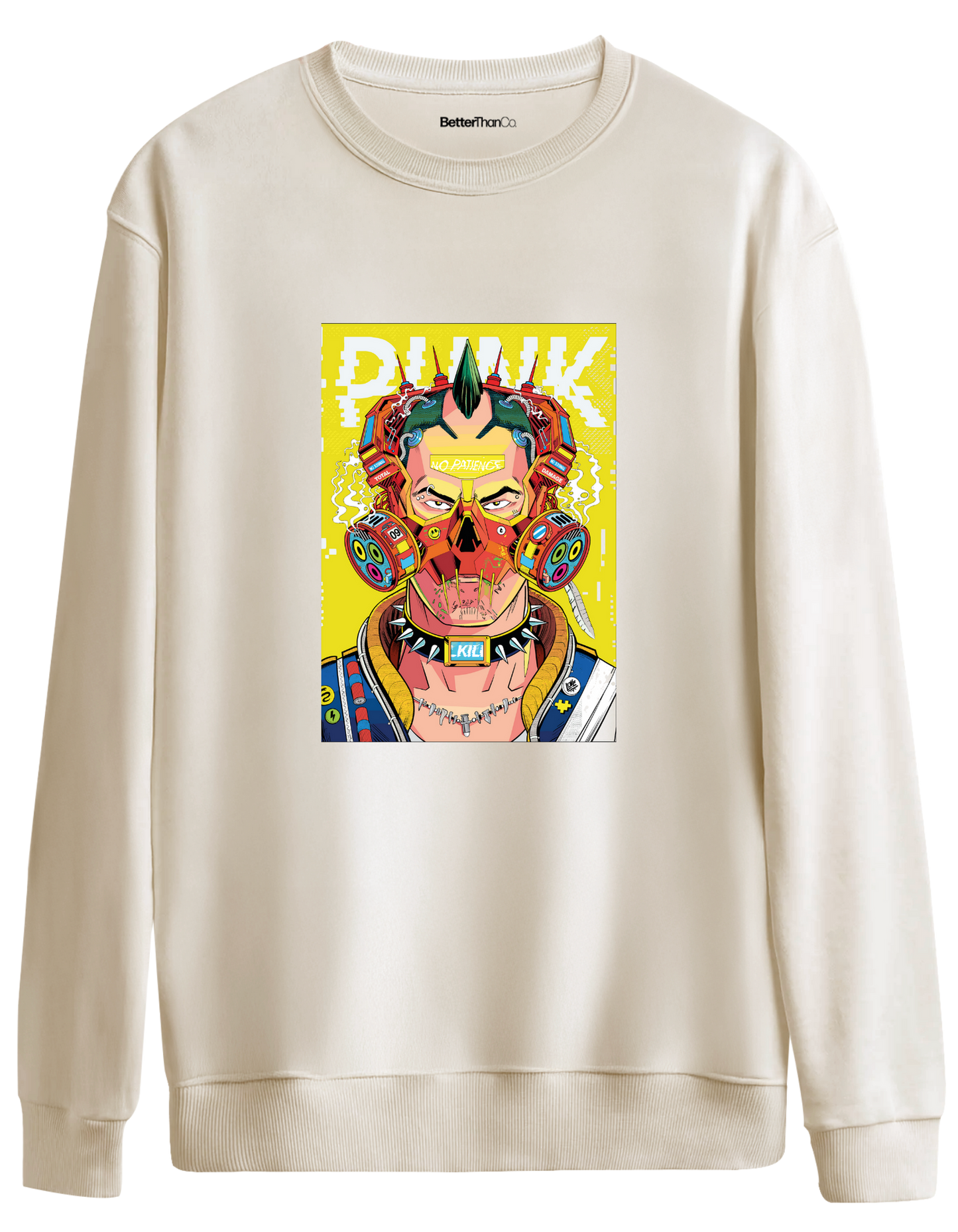 No Patience Baskılı Bisiklet Yaka Oversize Sweatshirt