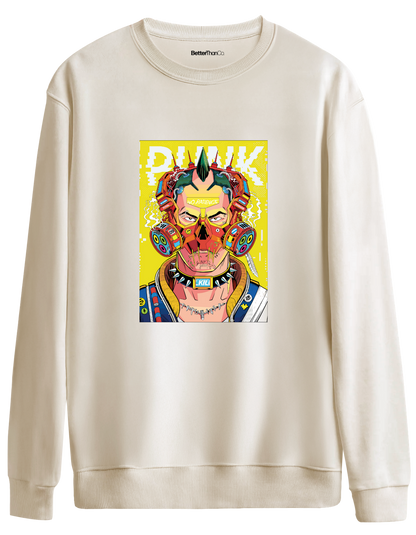 No Patience Baskılı Bisiklet Yaka Oversize Sweatshirt