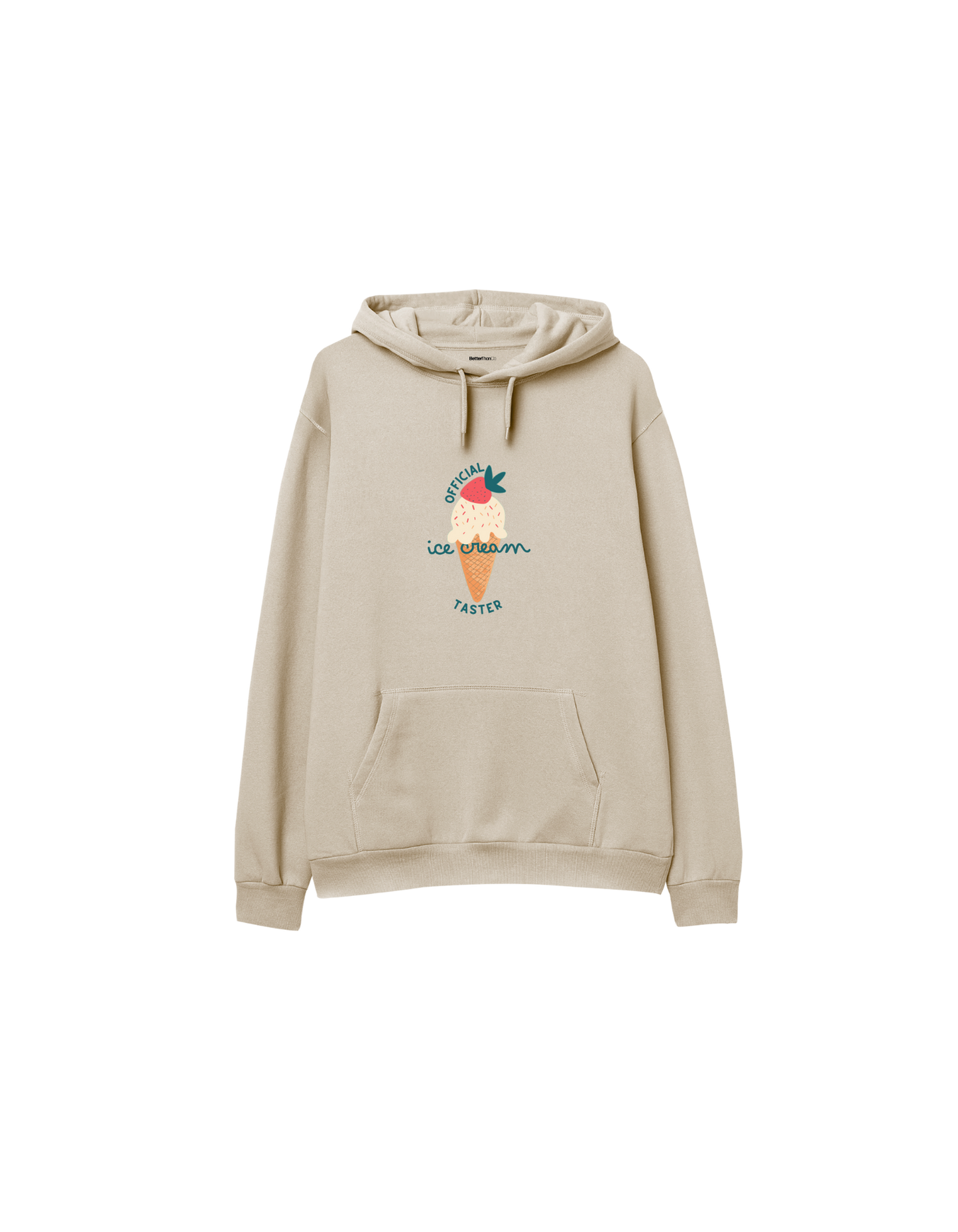 Ice Cream Baskılı Oversize Kapüşonlu Çocuk Hoodie