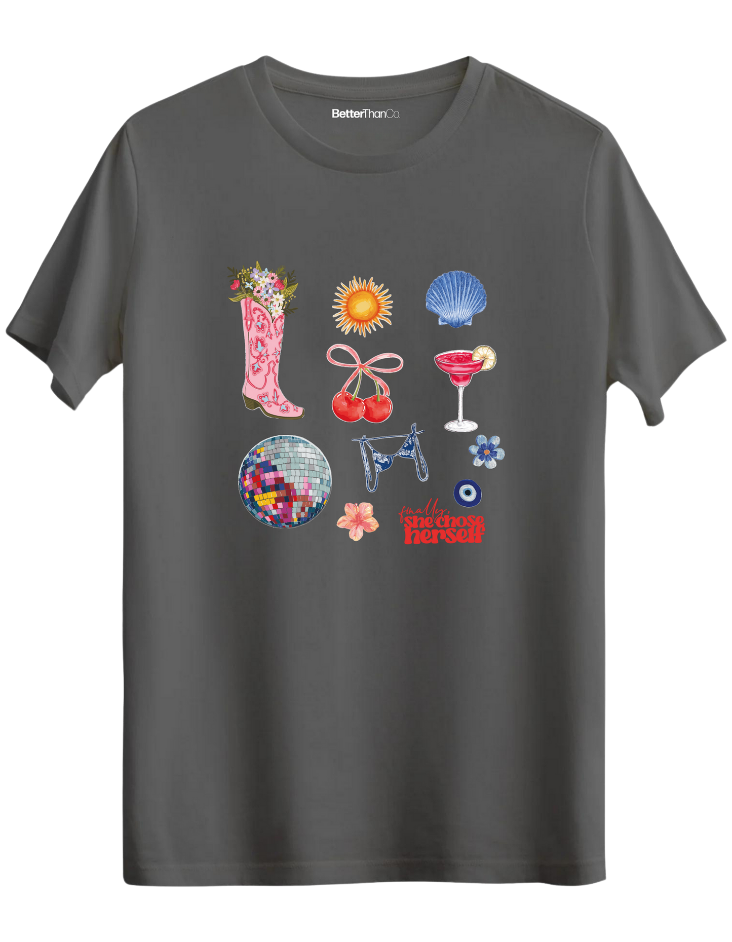 Self Love Baskılı Bisiklet Yaka Regular T-shirt