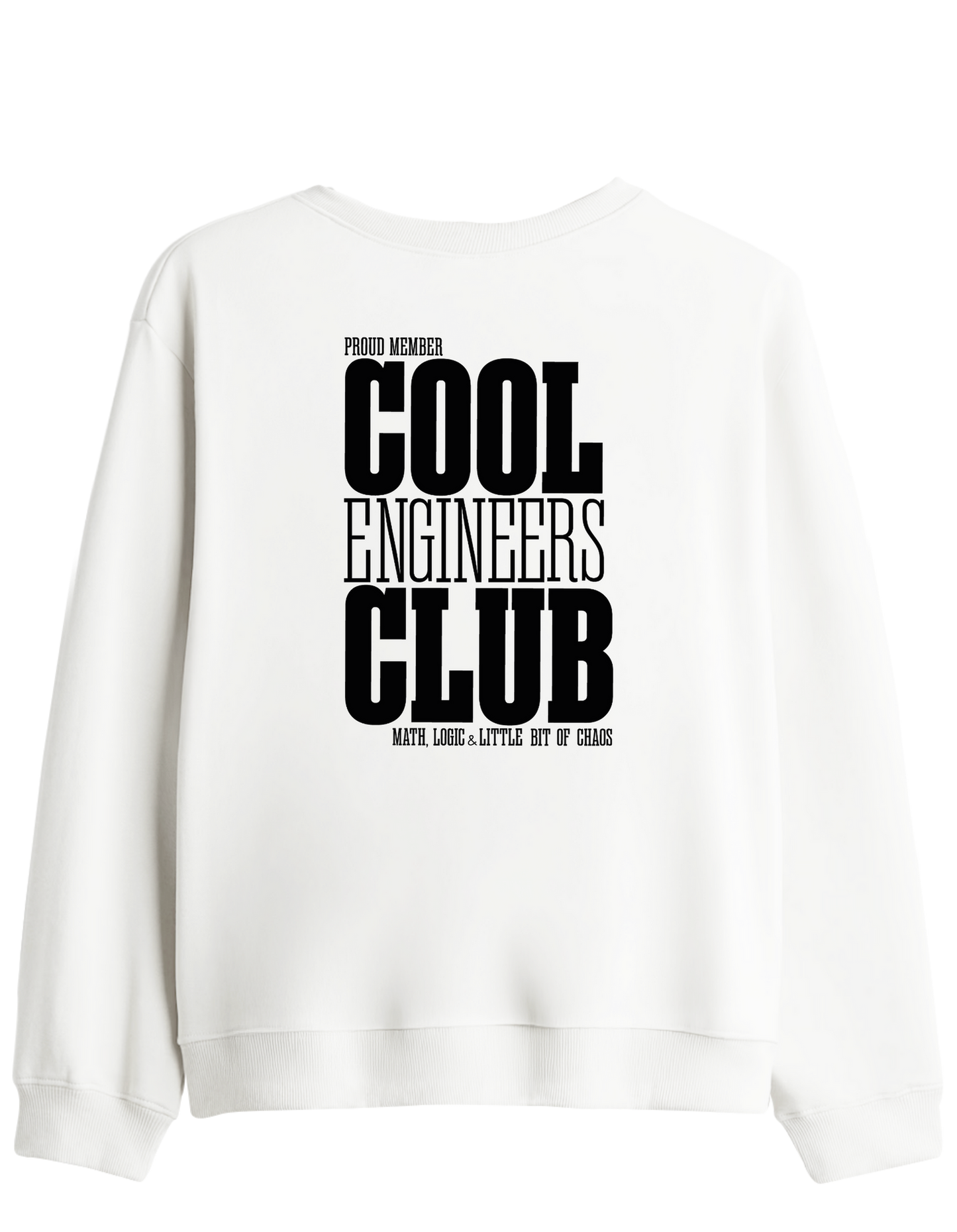 Cool Engineers Club Baskılı Bisiklet Yaka Sweatshirt