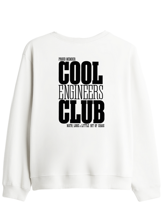 Cool Engineers Club Baskılı Bisiklet Yaka Sweatshirt