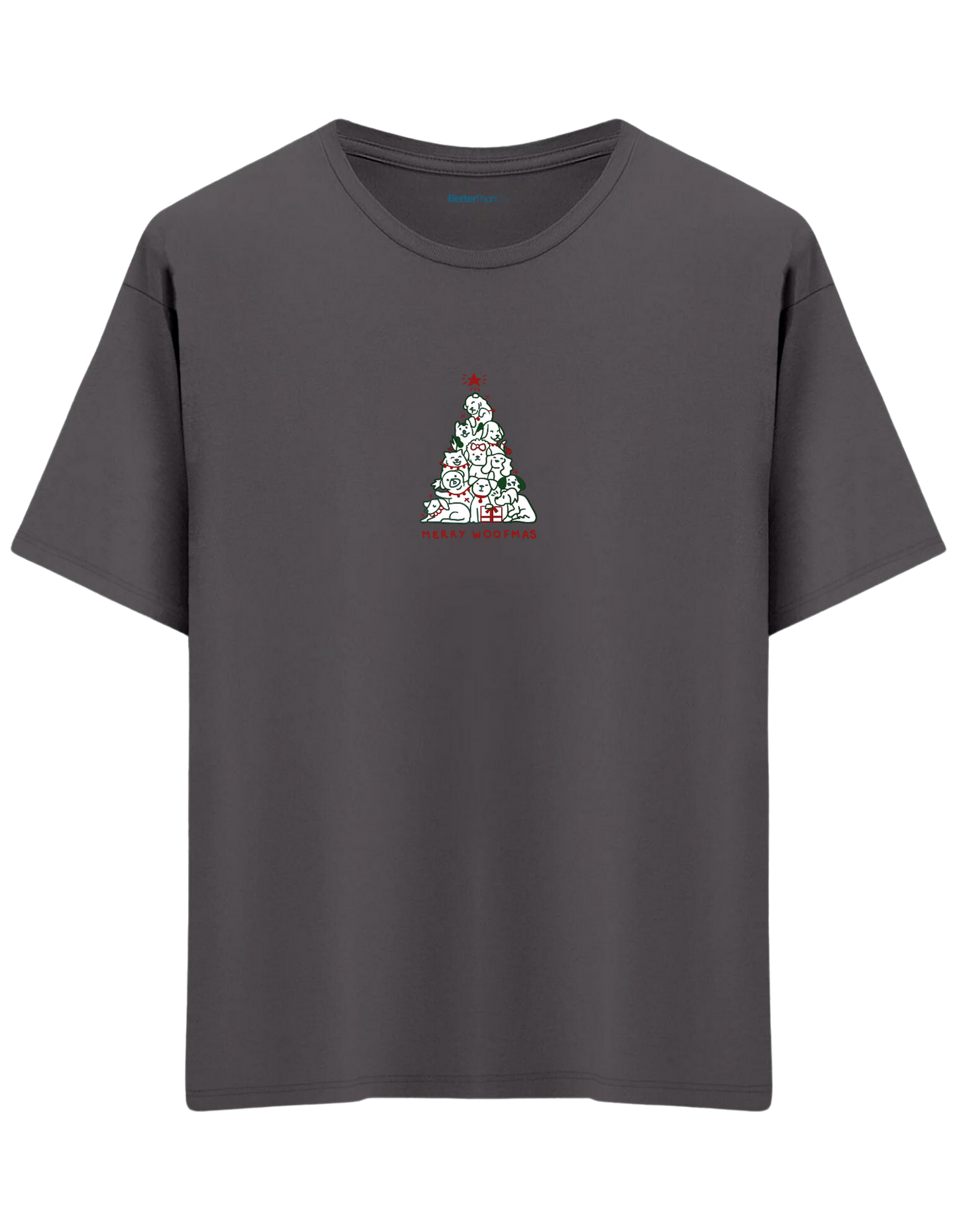 Woofmas Baskılı Bisiklet Yaka Oversize T-shirt