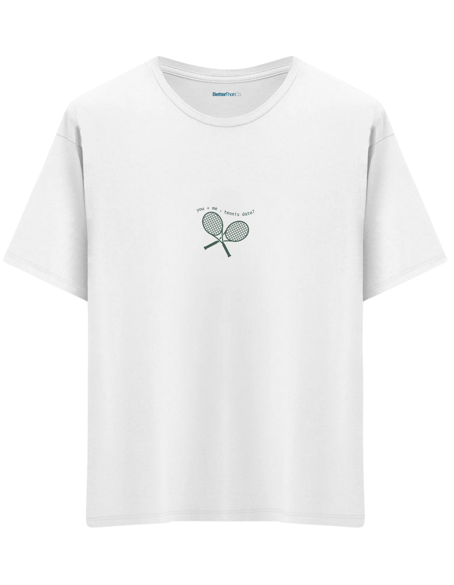 Tennis Date Baskılı Bisiklet Yaka Oversize T-shirt