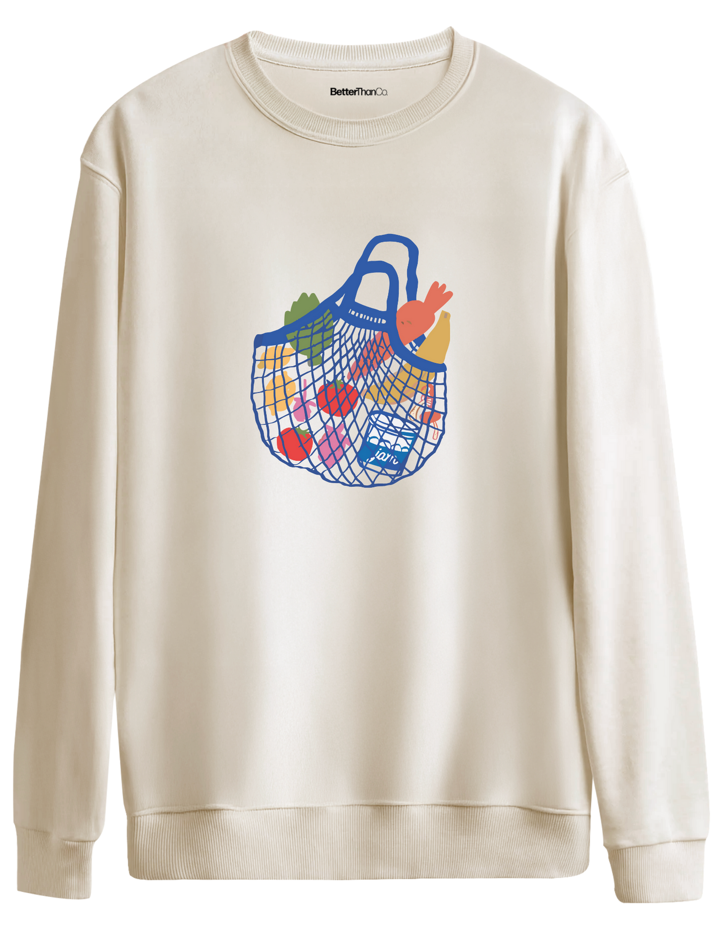 Local Bag Baskılı Bisiklet Yaka Oversize Sweatshirt