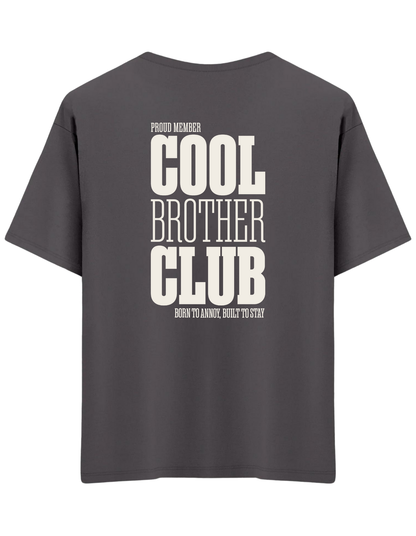 Cool Brother Club Baskılı Bisiklet Yaka Oversize T-shirt