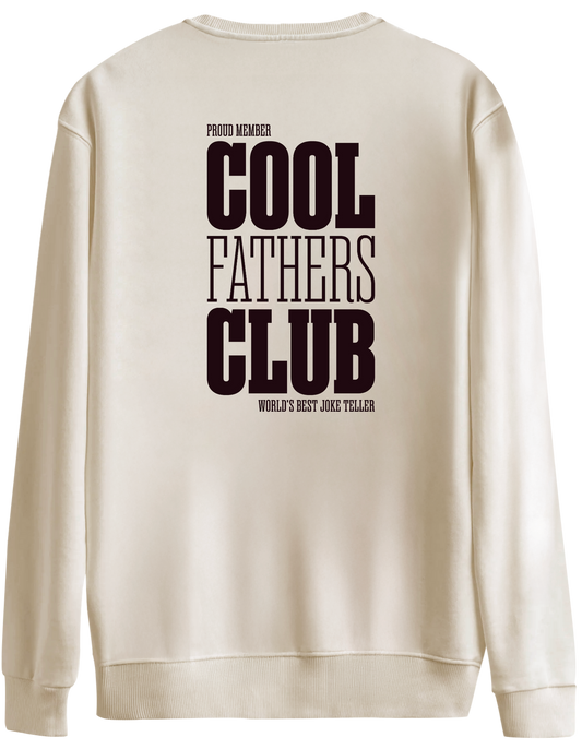 Cool Fathers Club Baskılı Bisiklet Yaka Oversize Sweatshirt