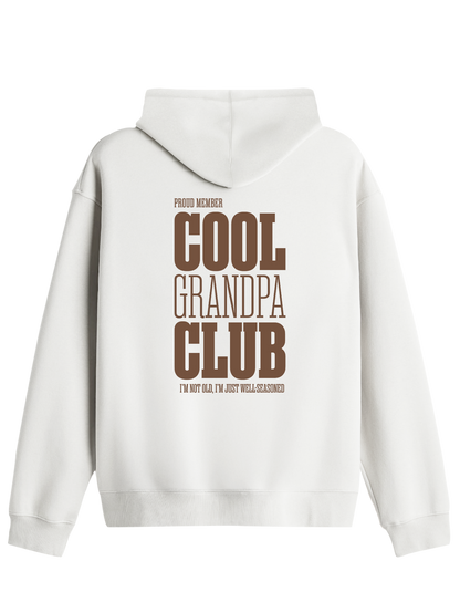 Cool Grandpa Club Baskılı Unisex Kapüşonlu Yaka Hoodie