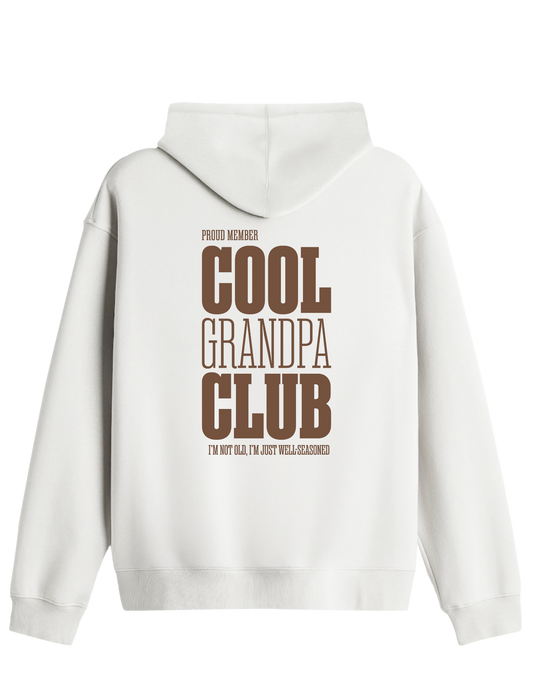 Cool Grandpa Club Baskılı Unisex Kapüşonlu Yaka Hoodie