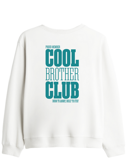 Cool Brother Club Baskılı Bisiklet Yaka Sweatshirt