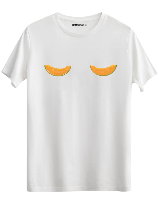 Melon Baskılı Bisiklet Yaka Regular T-shirt