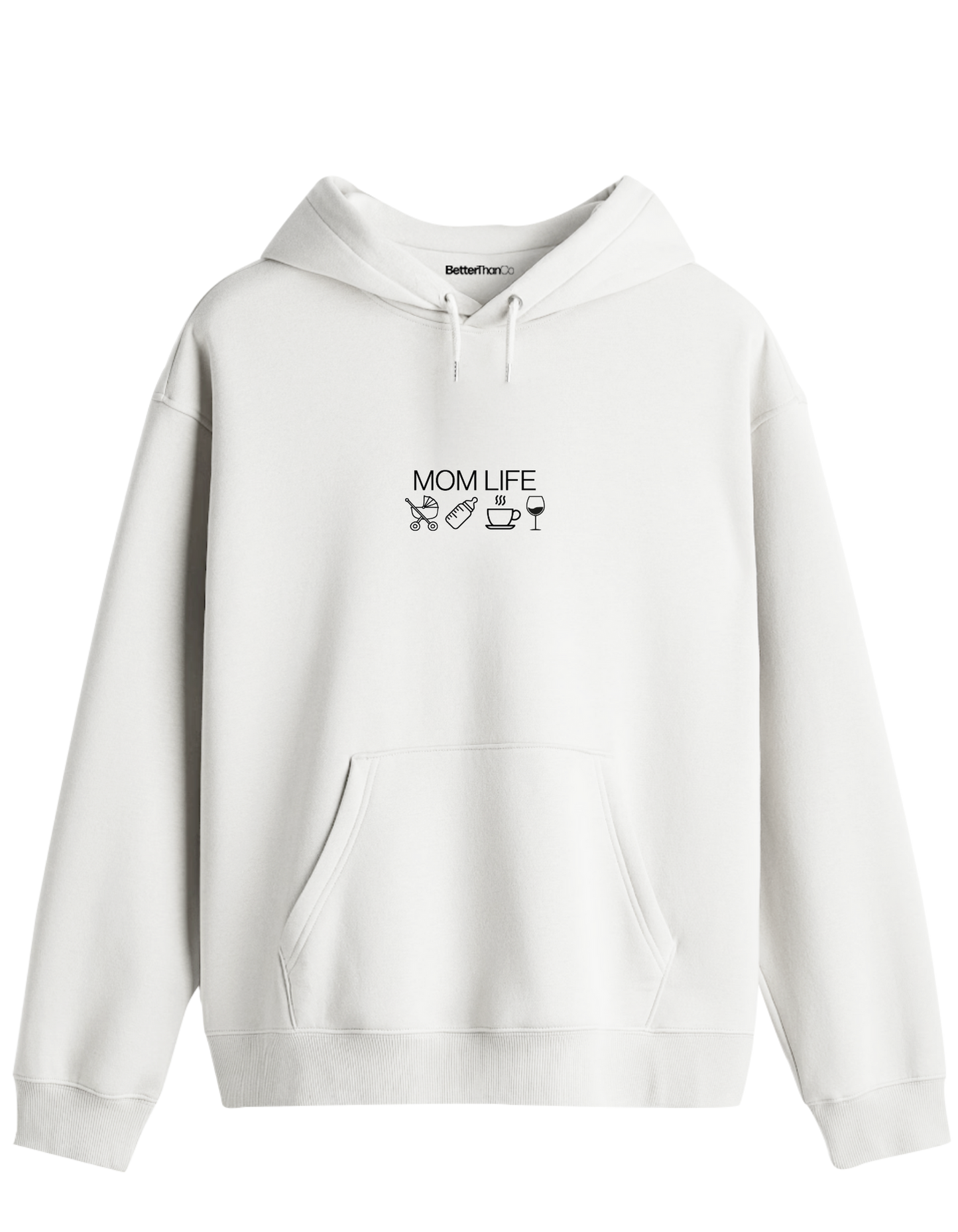 Mom Life Baskılı Unisex Kapüşonlu Yaka Hoodie