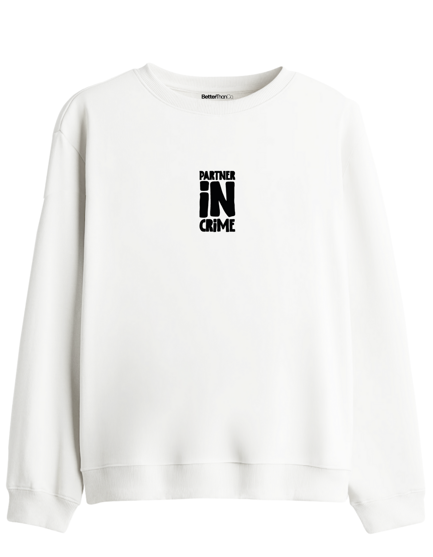 Partner in Crime Baskılı Bisiklet Yaka Sweatshirt
