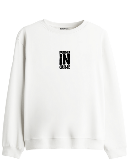 Partner in Crime Baskılı Bisiklet Yaka Sweatshirt