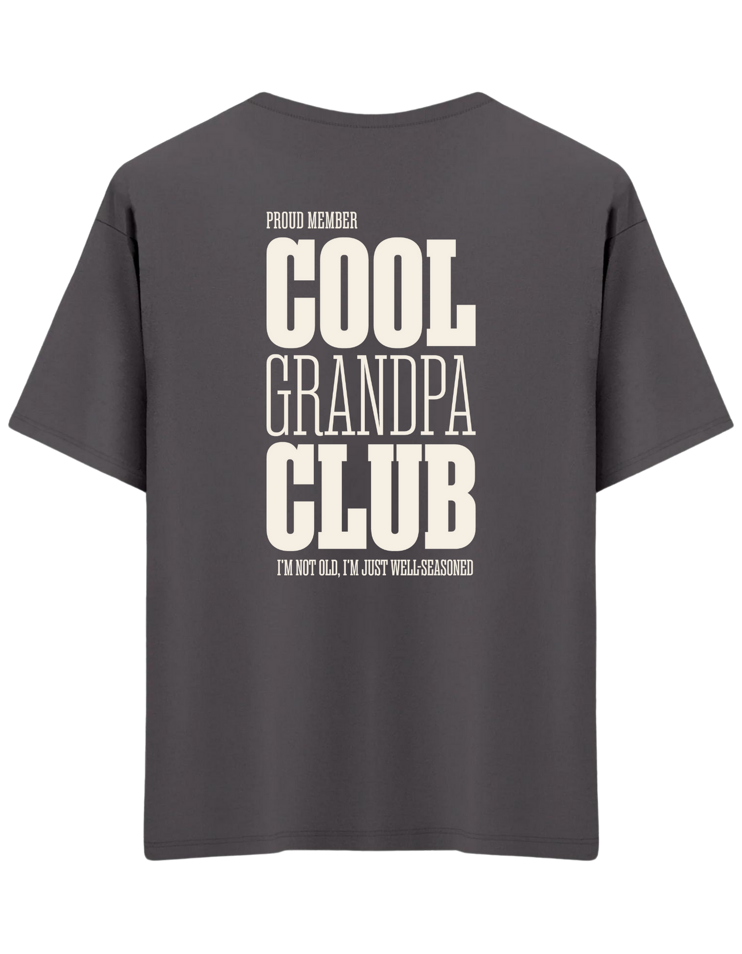 Cool Grandpa Club Baskılı Bisiklet Yaka Oversize T-shirt