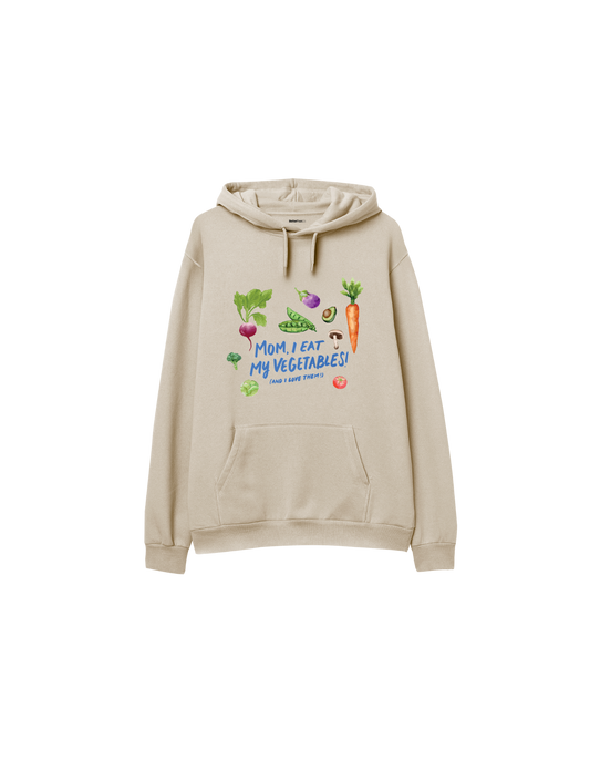 Veggies Baskılı Oversize Kapüşonlu Çocuk Hoodie