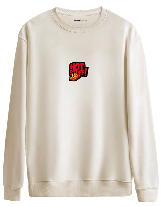 Hot Stuff Baskılı Bisiklet Yaka Oversize Sweatshirt
