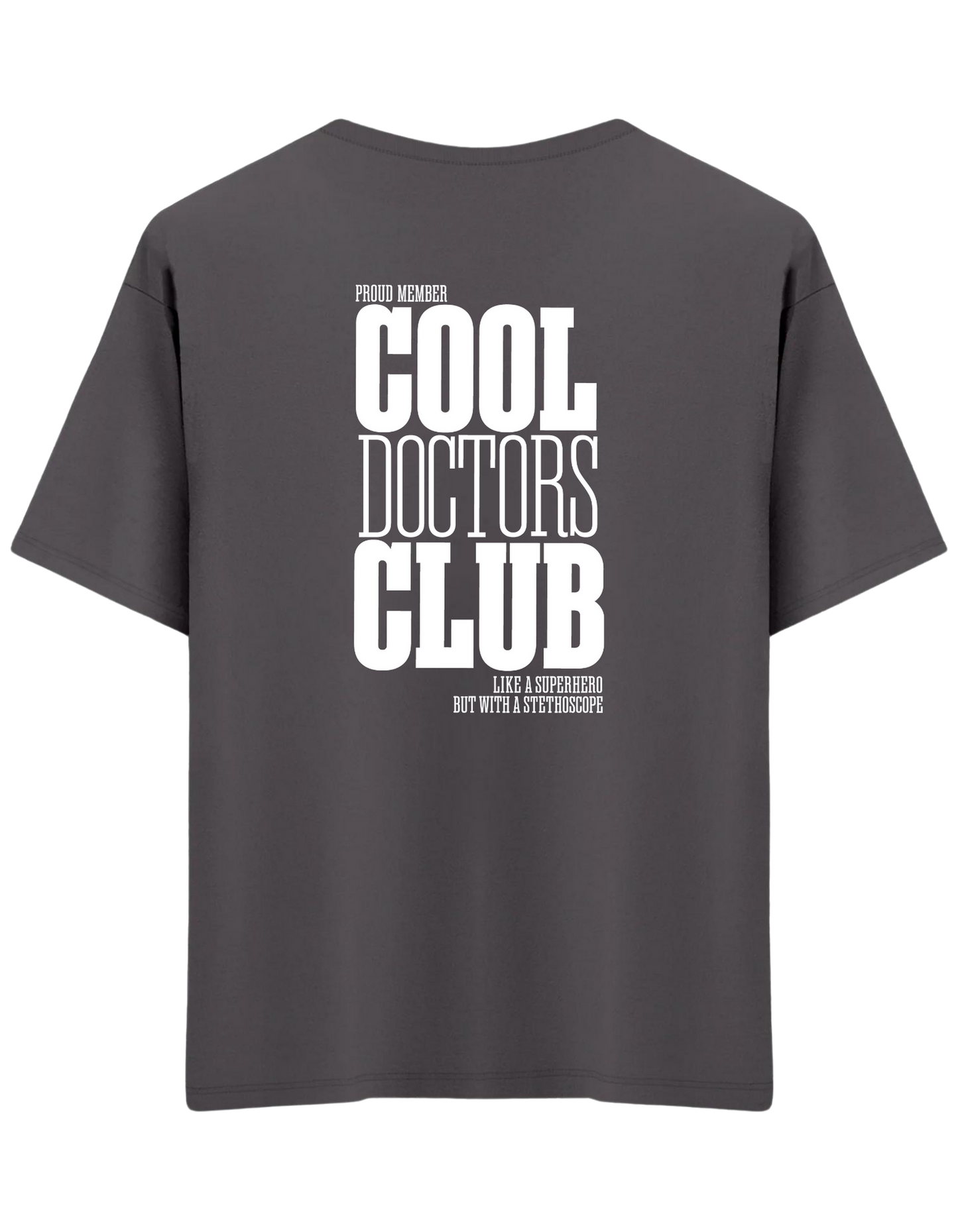 Cool Doctors Club Baskılı Bisiklet Yaka Oversize T-shirt