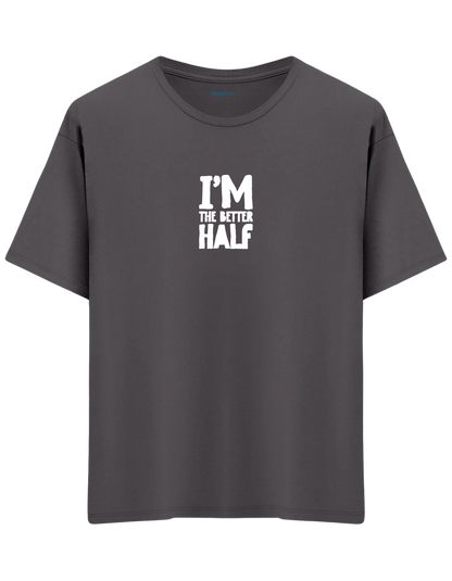 The Better Half Baskılı Bisiklet Yaka Oversize T-shirt
