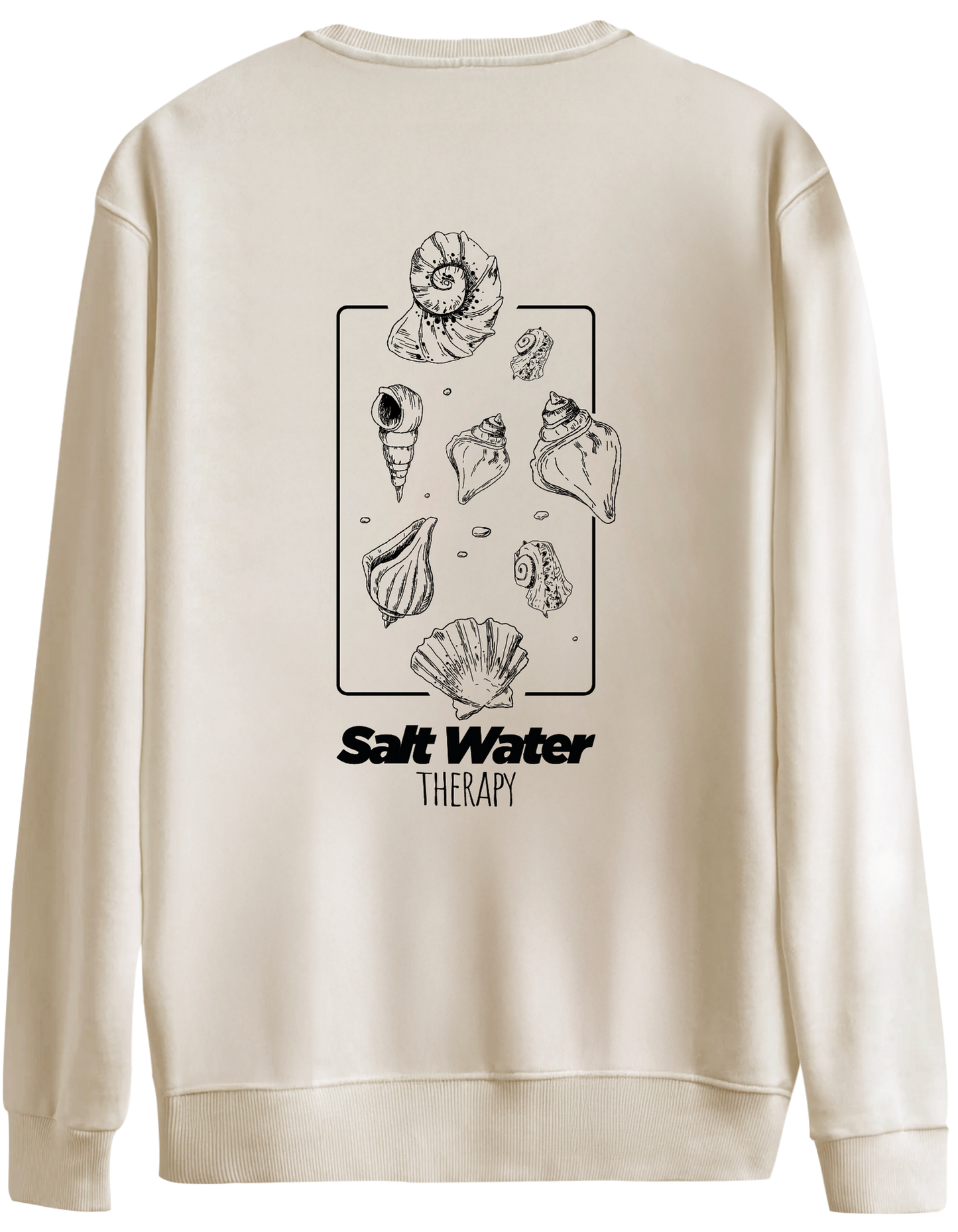 Salt Water Baskılı Bisiklet Yaka Oversize Sweatshirt