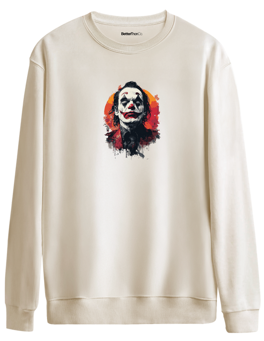Sadness Baskılı Bisiklet Yaka Oversize Sweatshirt