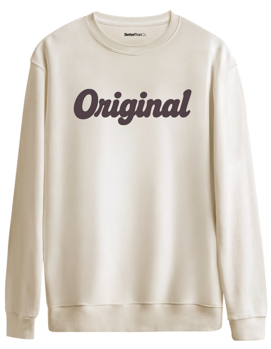 Orijinal Baskılı Bisiklet Yaka Oversize Sweatshirt