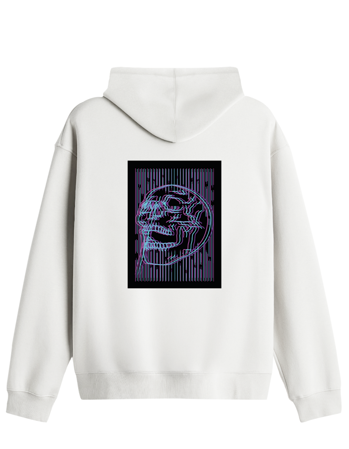 Neon Baskılı Unisex Kapüşonlu Yaka Hoodie