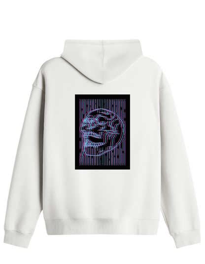 Neon Baskılı Unisex Kapüşonlu Yaka Hoodie