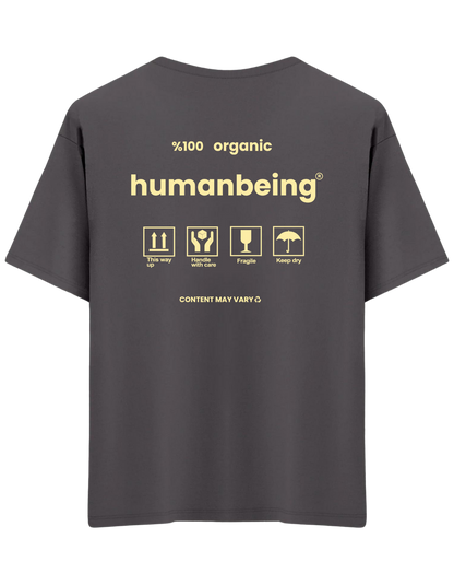 Humanbeing Baskılı Bisiklet Yaka Oversize T-shirt