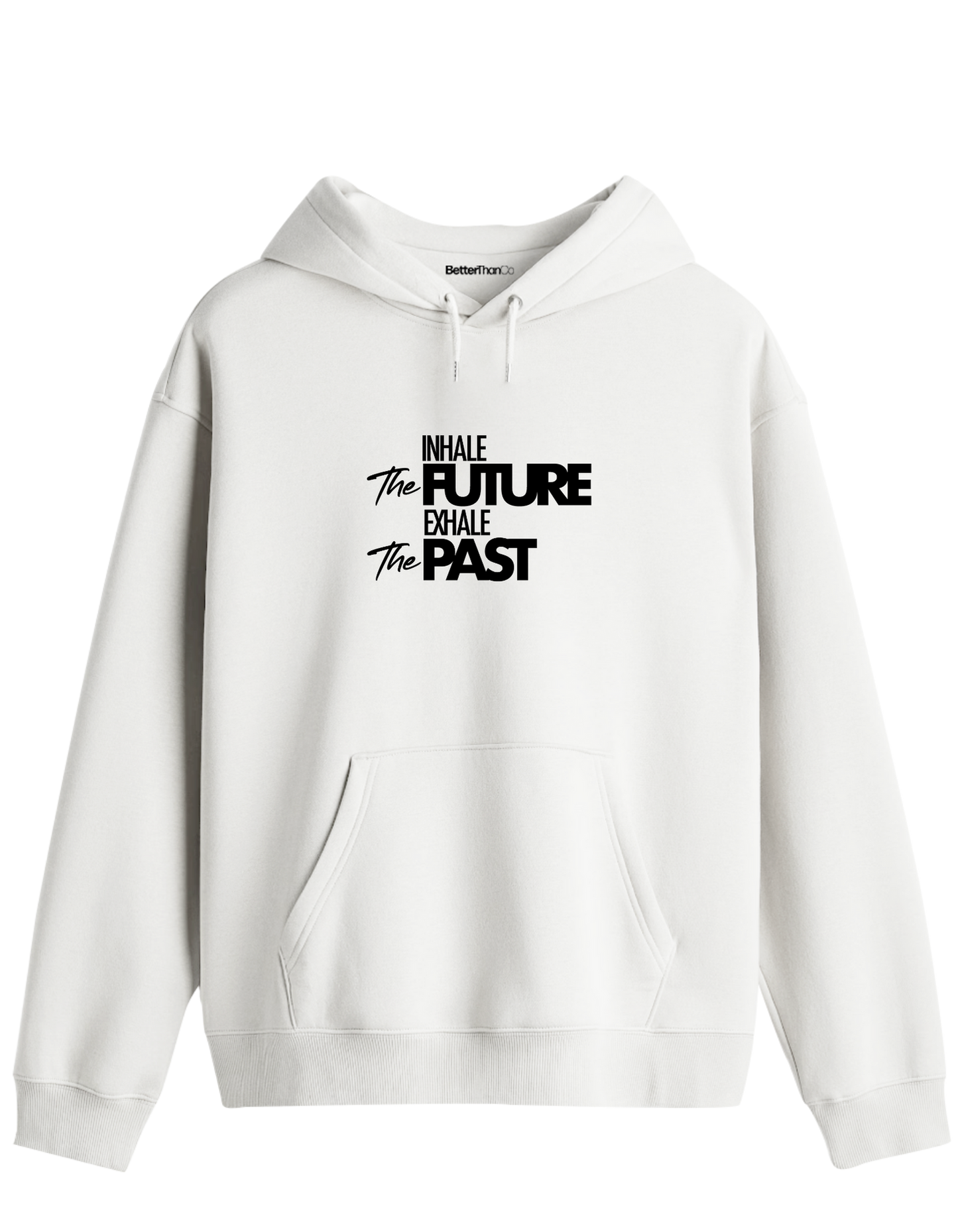 Inhale Exhale Baskılı Unisex Kapüşonlu Yaka Hoodie