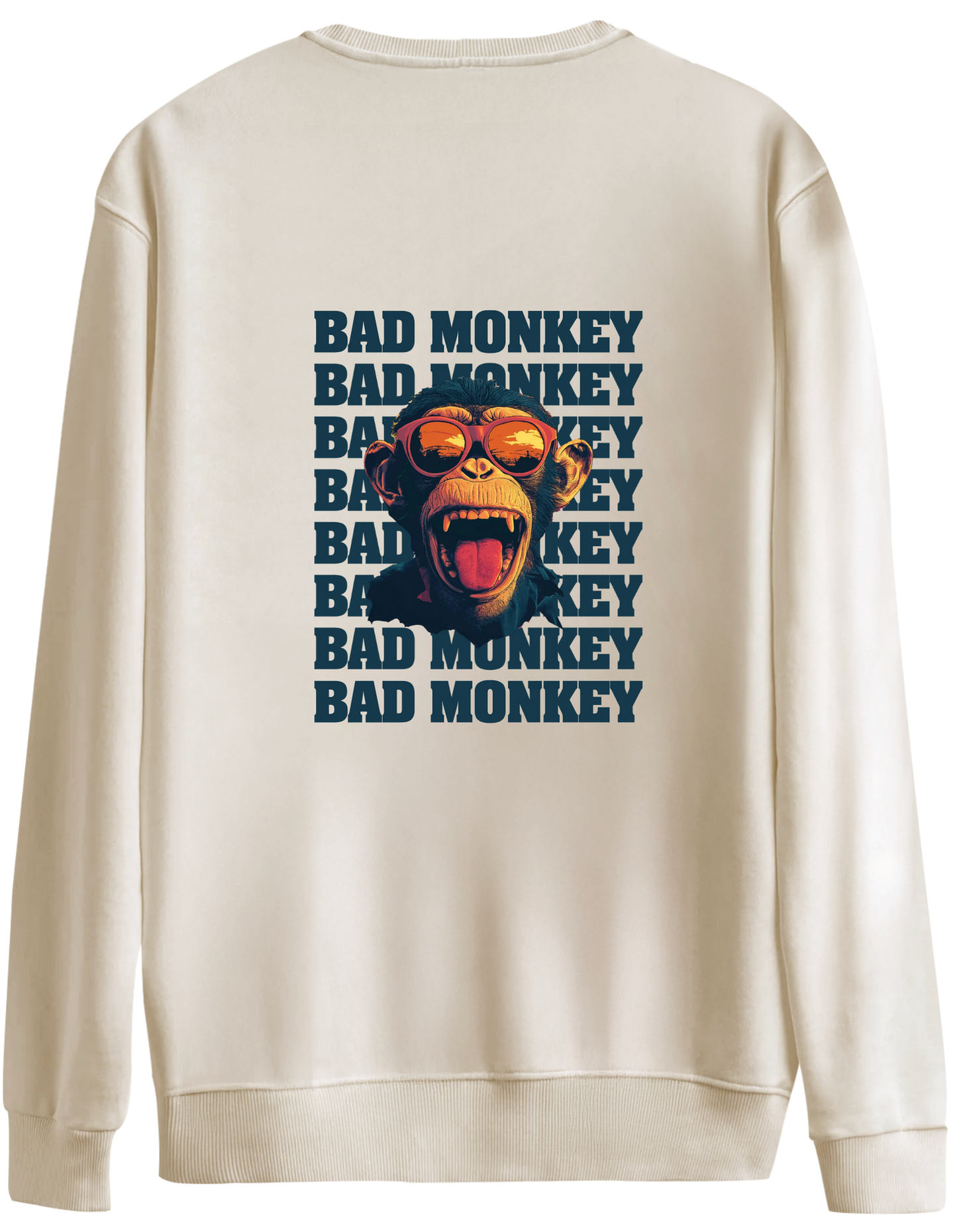 Bad Monkey Baskılı Bisiklet Yaka Oversize Sweatshirt