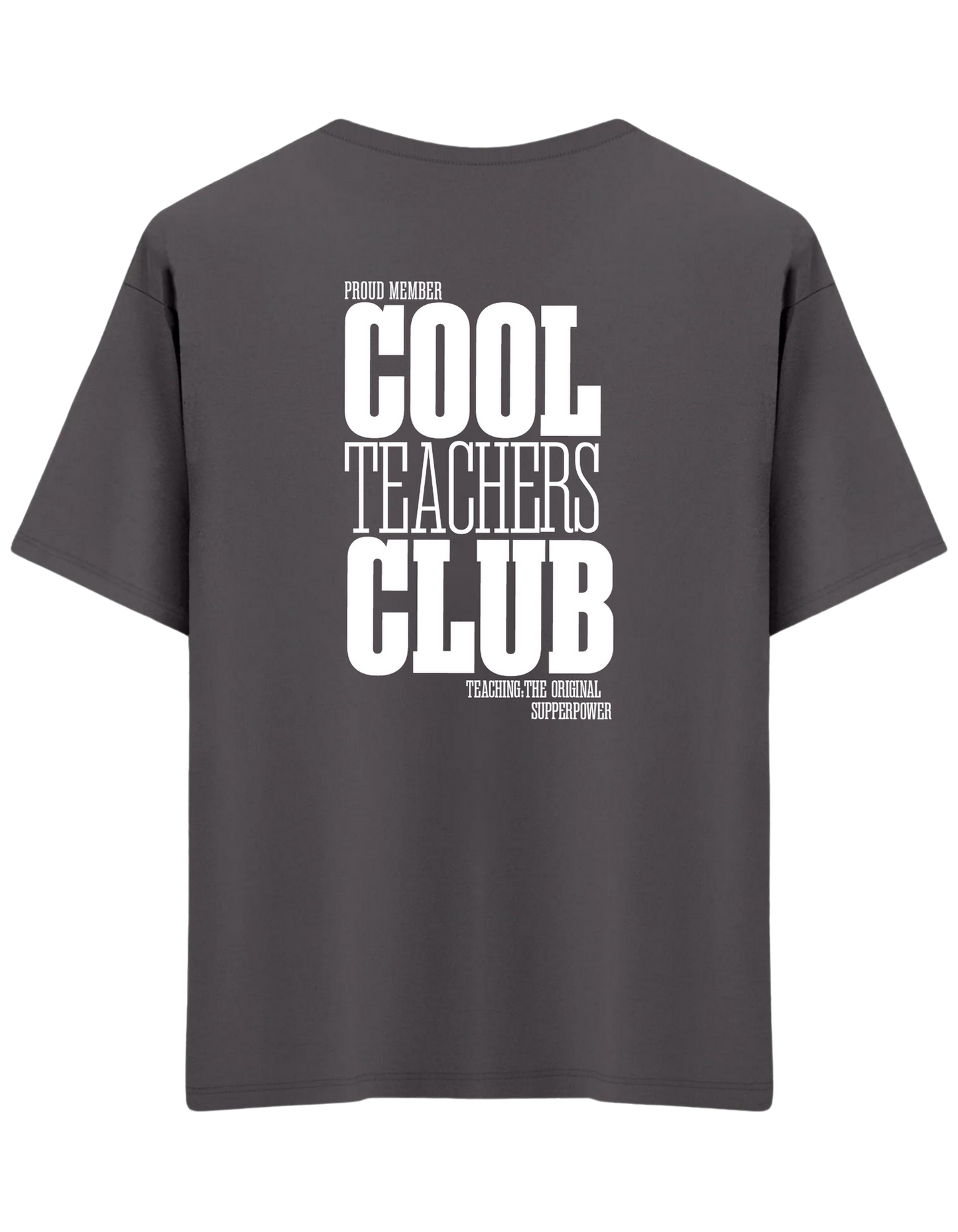 Cool Teachers Club Baskılı Bisiklet Yaka Oversize T-shirt