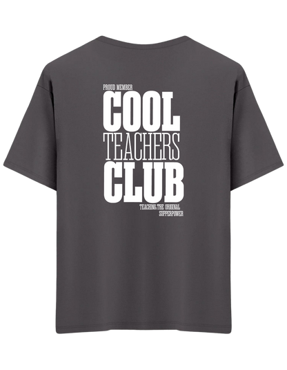 Cool Teachers Club Baskılı Bisiklet Yaka Oversize T-shirt