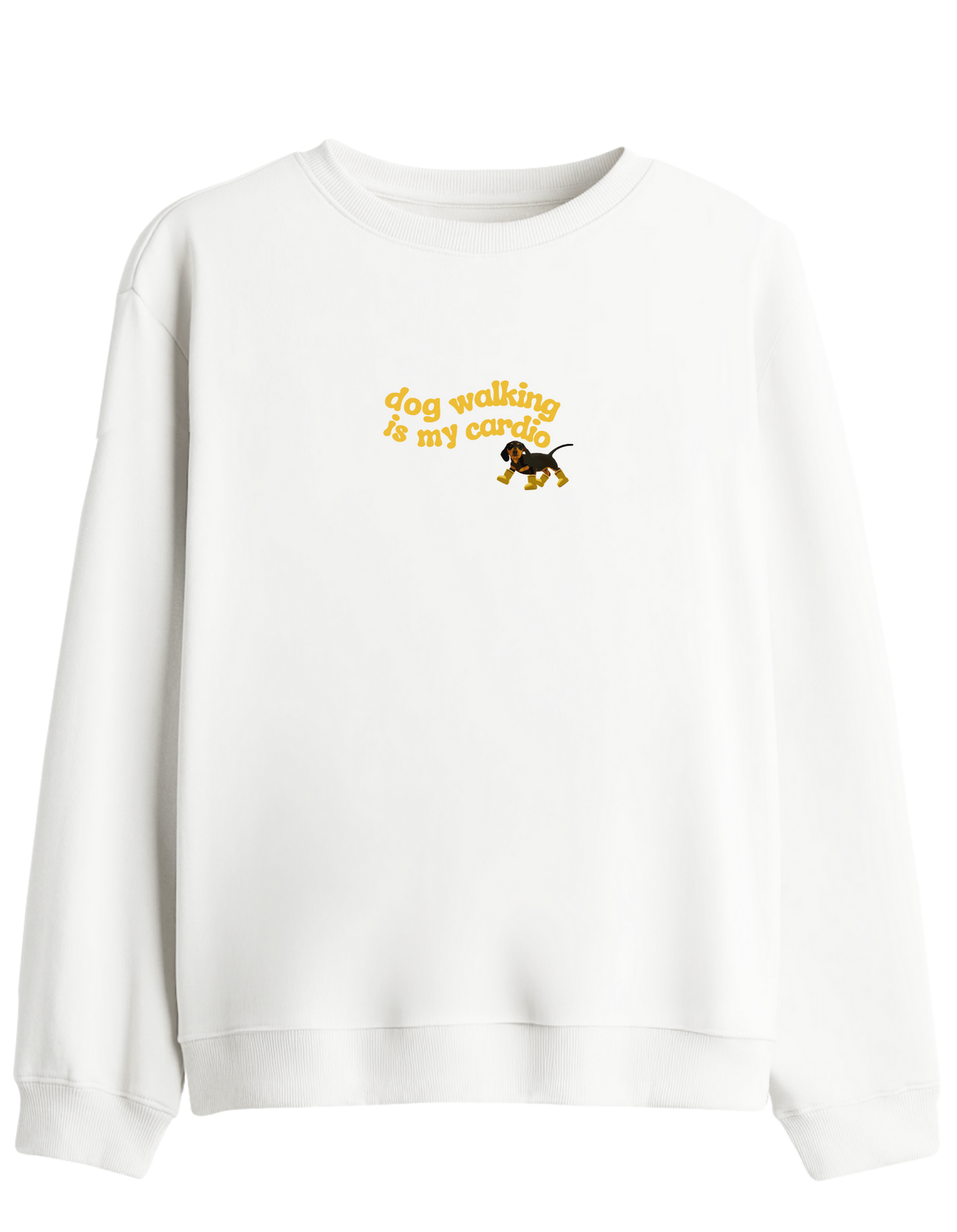 Dog Walking Baskılı Bisiklet Yaka Sweatshirt
