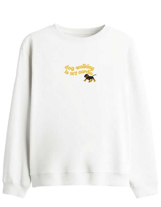 Dog Walking Baskılı Bisiklet Yaka Sweatshirt