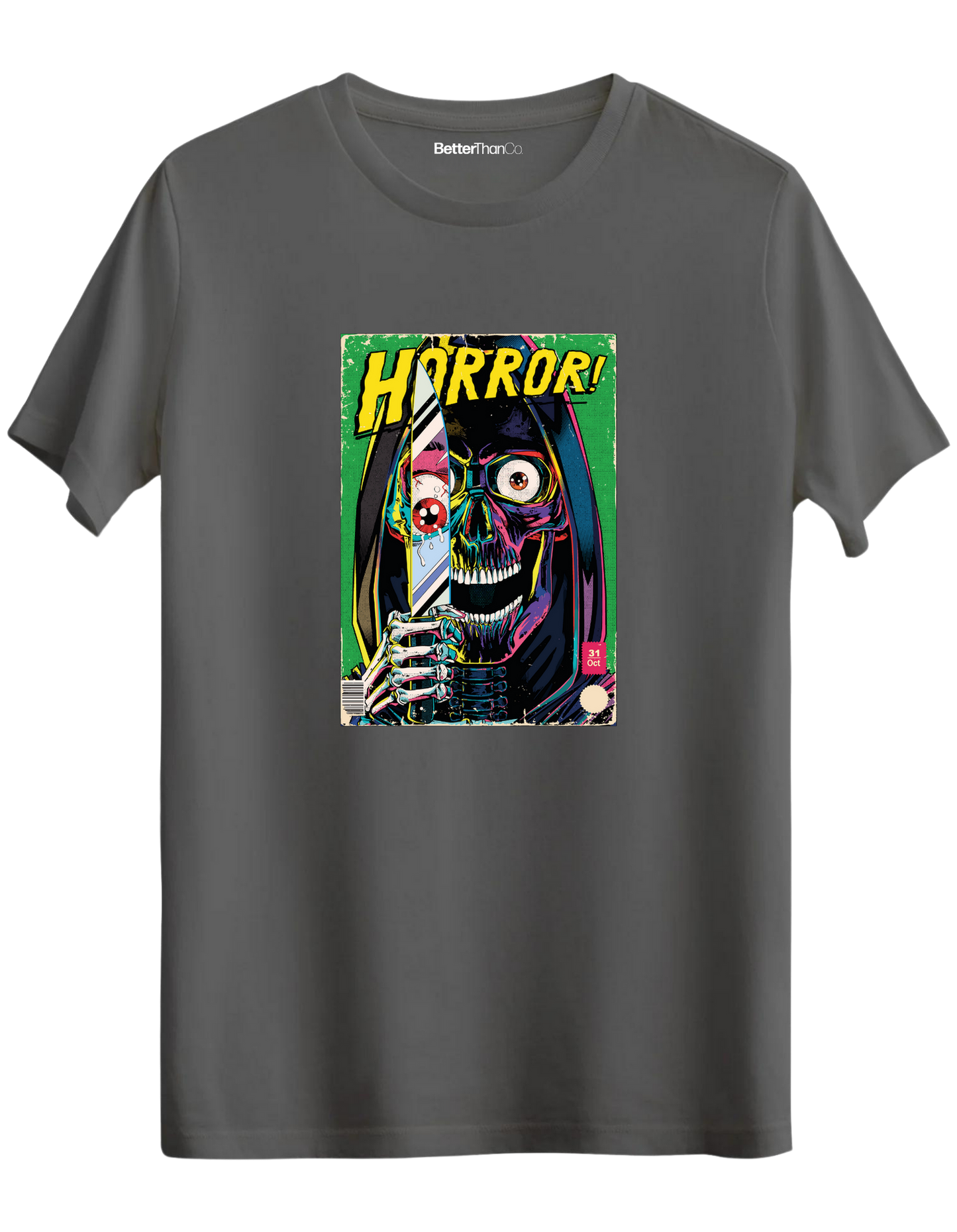 Horror Baskılı Bisiklet Yaka Regular T-shirt